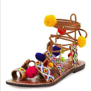 Sam Edelman Pom Pom flat sandals 7.5